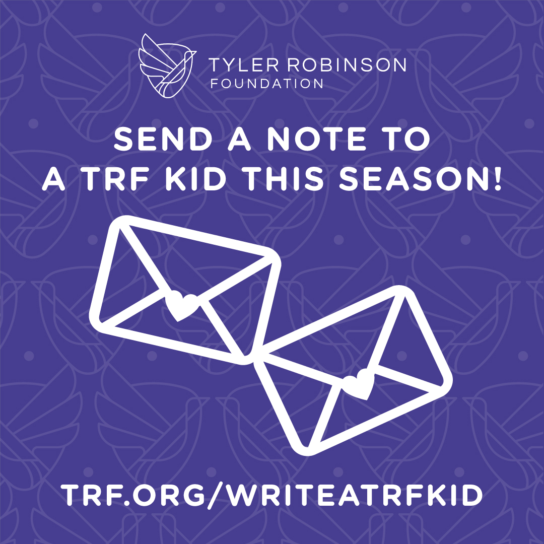 Want to brighten a TRF kid’s day? 🎨 We always accept artwork, cards, and short letters with positive messages to share with our TRF kids and families. 🎁 Email your submissions to penpal@trf.org or go to trf.org/writeatrfkid to learn more!