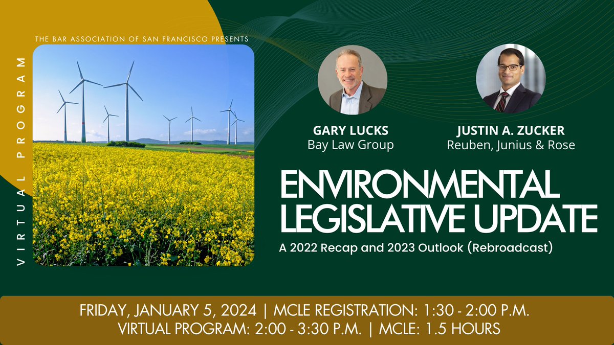 JDC_Probono's tweet photo. 2022 was an active year for the reform of environmental laws and regulations, and this trend is continuing in 2023 across a wide variety of areas. This REBROADCAST will discuss recent legislative developments, as well as current proposals under discussion. https://t.co/Wr9Y2dIpK0 https://t.co/w3jgPOWOic