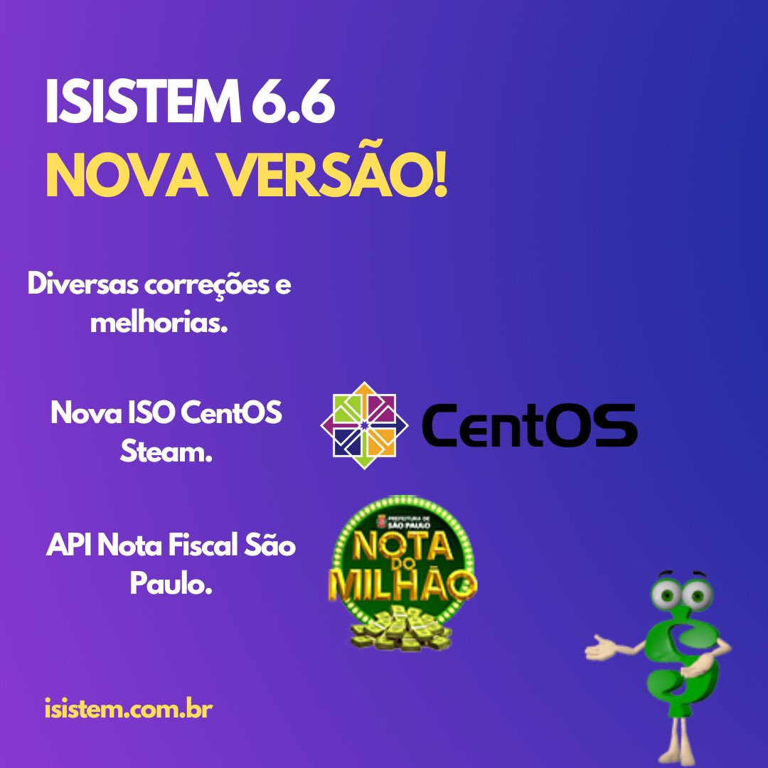 Isistembr's tweet photo. Isistem 6.6 liberada! https://t.co/WAi2FDnw4A https://t.co/OAKeBWlotj