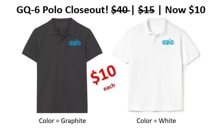 GQ6store's tweet photo. CLOSEOUT SALE $10 each - Men’s AP3 All-Purpose Performance Polo with GQ-6 embroidered logo. Available in White and Graphite, sizes S, M, L, XL
https://t.co/mu18Mt2ash https://t.co/4n5EitUACs
