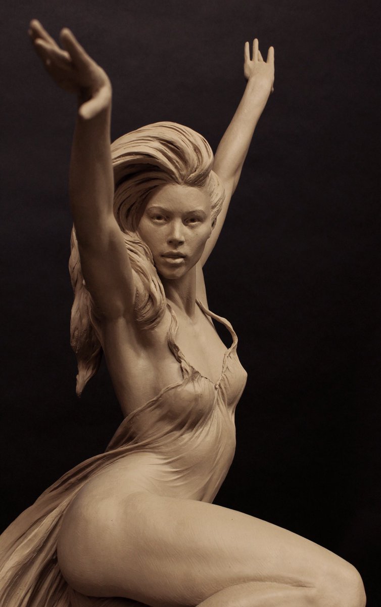 “Alouette” clay for bronze. 1/2 life size. By Benjamin Victor