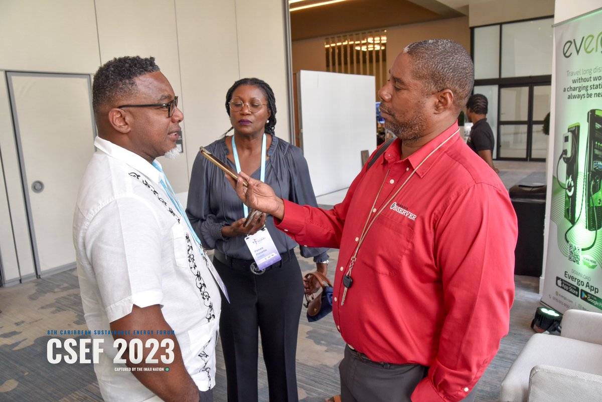 pamproverbs's tweet photo. Still on the energy train.  This time in Jamaica at the Caribbean Sustainable Energy Forum (CSEF 8) where I played host of the event for the @CCREEE.  Catch some of the opening ceremony at this link  https://t.co/MJ5JyGIGez. #CEM2023 #energy https://t.co/KKZq43vBYP