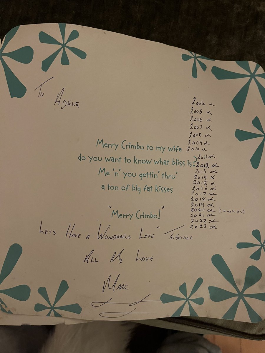 marcrenton9's tweet photo. Christmas cards are out, gave each other the same card the last 19 years or so…..just add the date.
Sentimental or cheapskates ??
#debateable https://t.co/vamL5OlpVo