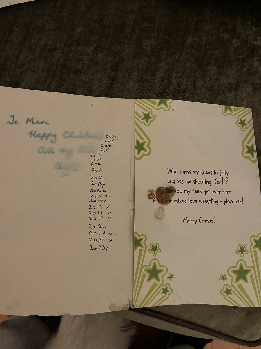 marcrenton9's tweet photo. Christmas cards are out, gave each other the same card the last 19 years or so…..just add the date.
Sentimental or cheapskates ??
#debateable https://t.co/vamL5OlpVo