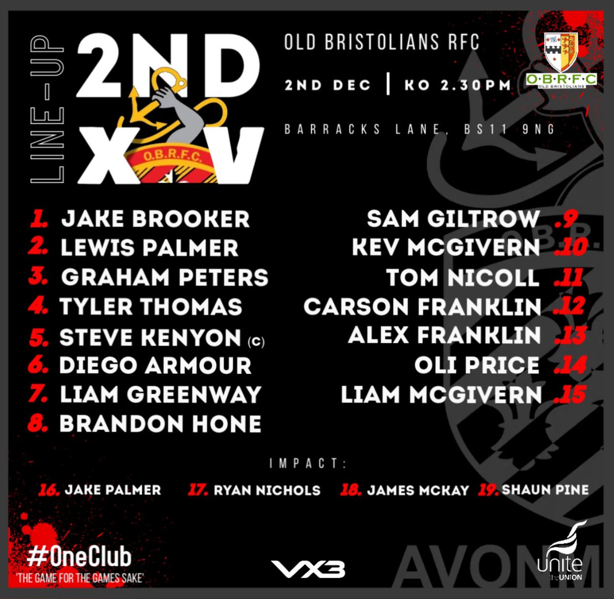 SQUAD ANNOUNCEMENTS⤵️ Here are our 1st XV to travel to @SMOBRUGBY & our 2nd XV to host @OBsRugby ⚫️🔴⚫️ @swsportsnews @GRFUrugby