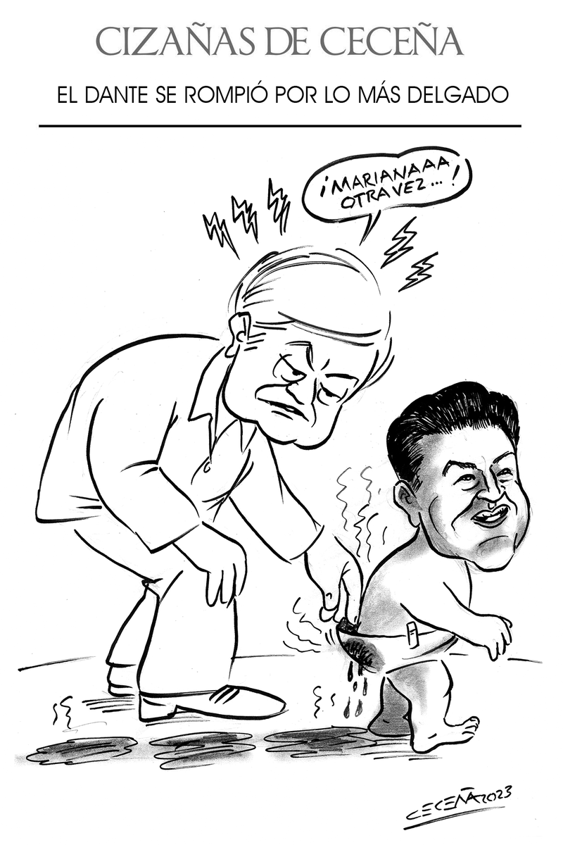 GilbertoCecenaN's tweet photo. Cizañas de Ceceña:
EL DANTE SE ROMPIÓ POR LO MÁS DELGADO
#CizañasdeCeceña #carton #GilbertoCeceña https://t.co/wgHnDsCy7X