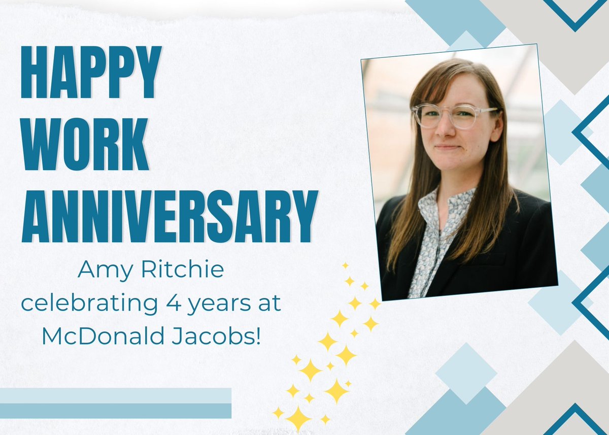 ✨ Please join us in congratulating Amy Ritchie on her 4 year work anniversary at McDonald Jacobs! #workanniversary #thankyou