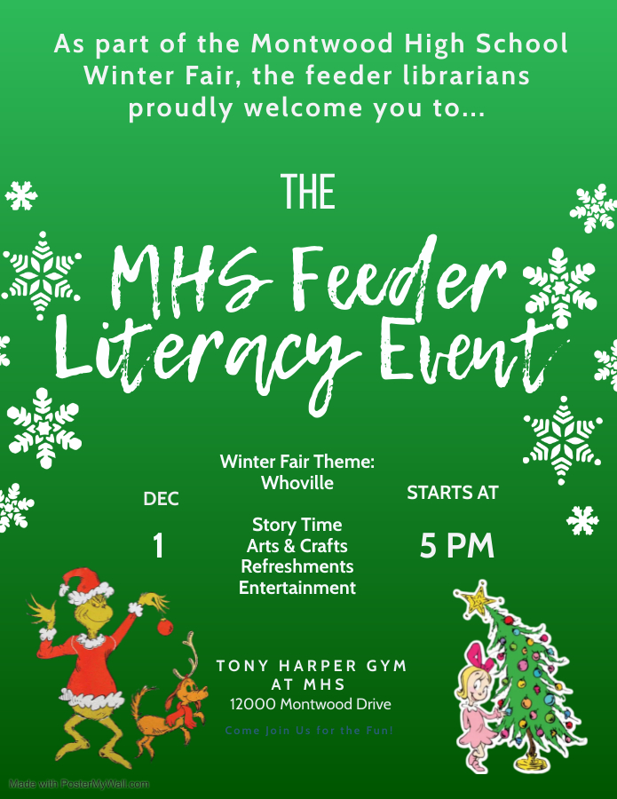 Join us today at the Winter Fair! And with literacy--what a pair! There's fun for us all, and in our case, we will celebrate literacy in our space! @MontwoodHS @JMarquez_LMS @SocorroISD @TXLA #earnyourhorns #TeamSISD @SISD_HS @CarmanNate @Sparks_Interest