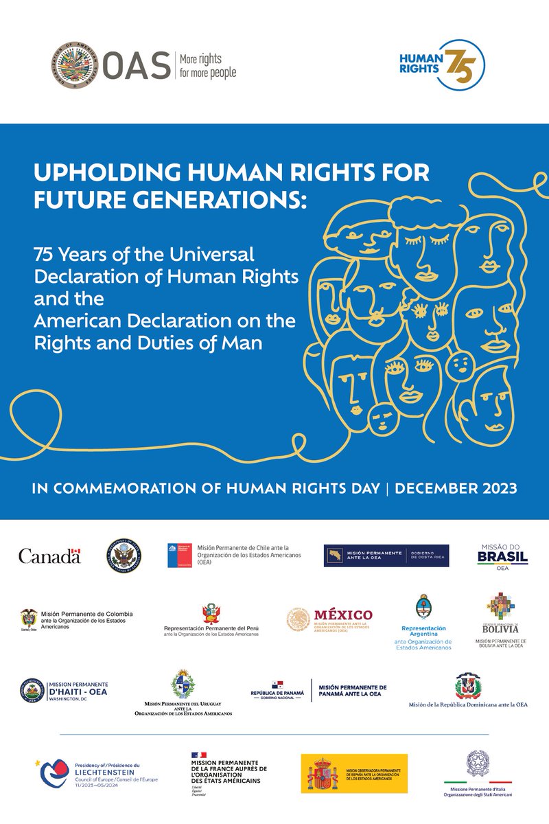 OAS_official's tweet photo. TUESDAY DEC 5 | #OAS Permanent Council To Commemorate Human Rights Day
⏰11:00 EST (16:00 GMT)
📺https://t.co/6fY4tHJePA
📍Hall of the Americas, OAS
ℹ️https://t.co/MLolI1cmVF https://t.co/ec1G8uA88b