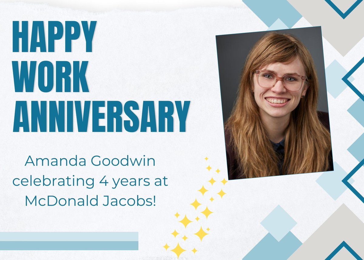 ✨ Please join us in congratulating Amanda Goodwin on her 4 year work anniversary at McDonald Jacobs! #workanniversary #thankyou