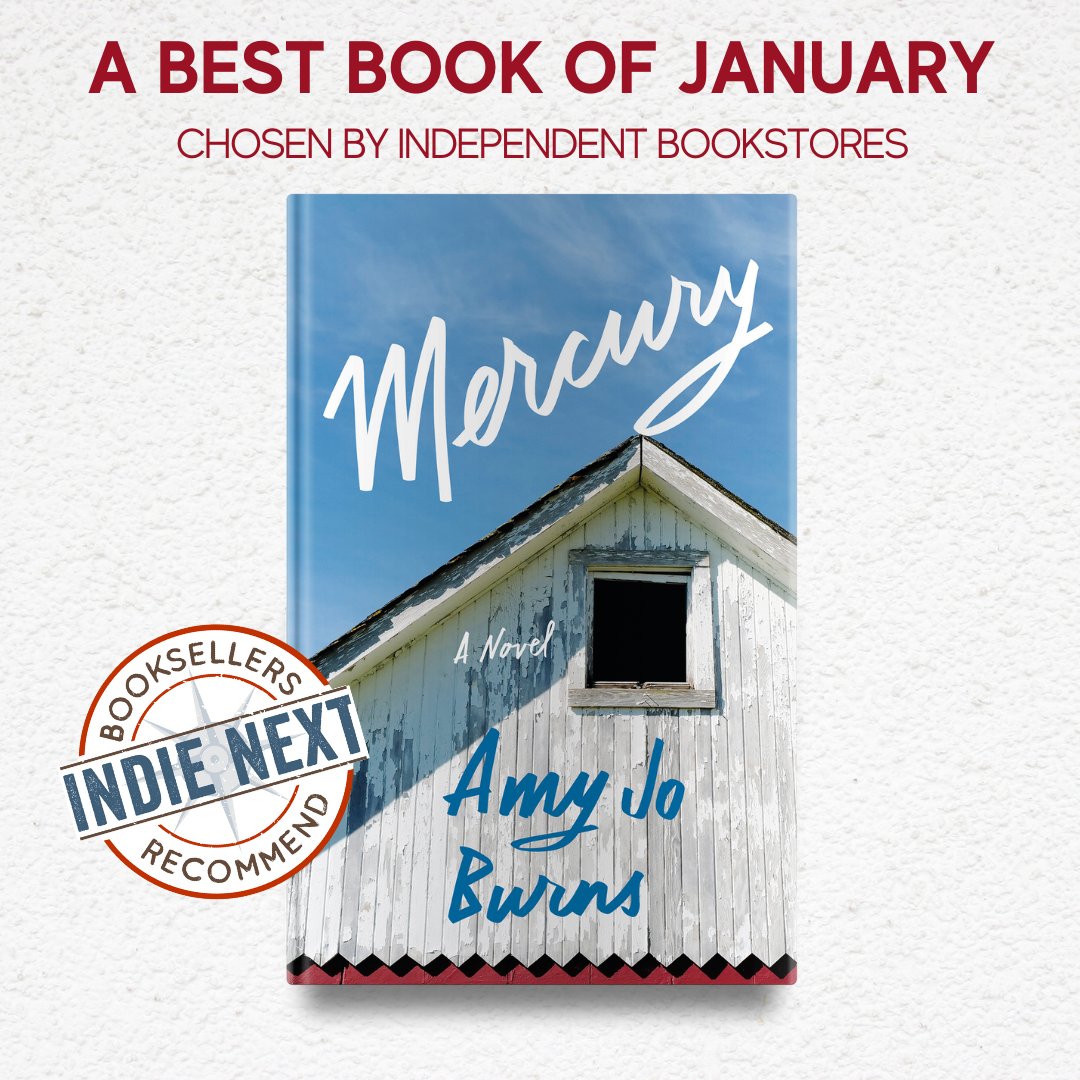 I couldn't be more excited to share that Mercury was chosen by @ABAbook as a best book of January 2024 for their Indie Next list! Booksellers are some of the most generous and inspiring people, and this is such an unbelievable honor. Thank you from the bottom of my heart!