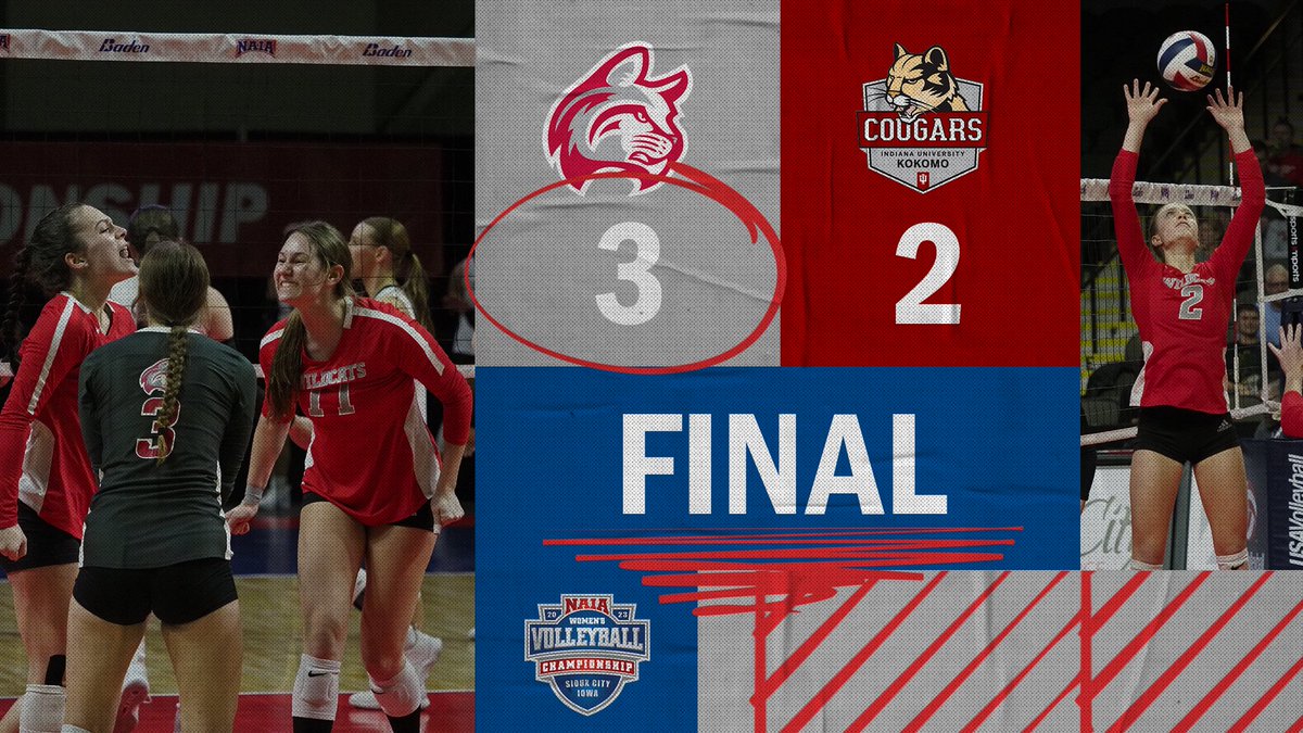 W🏐 @IWUWildcats prevails after @IUKAthletics pushed the Wildcats to a 5th set. #BattleForTheRedBanner #collegevolleyball #NAIAWVB