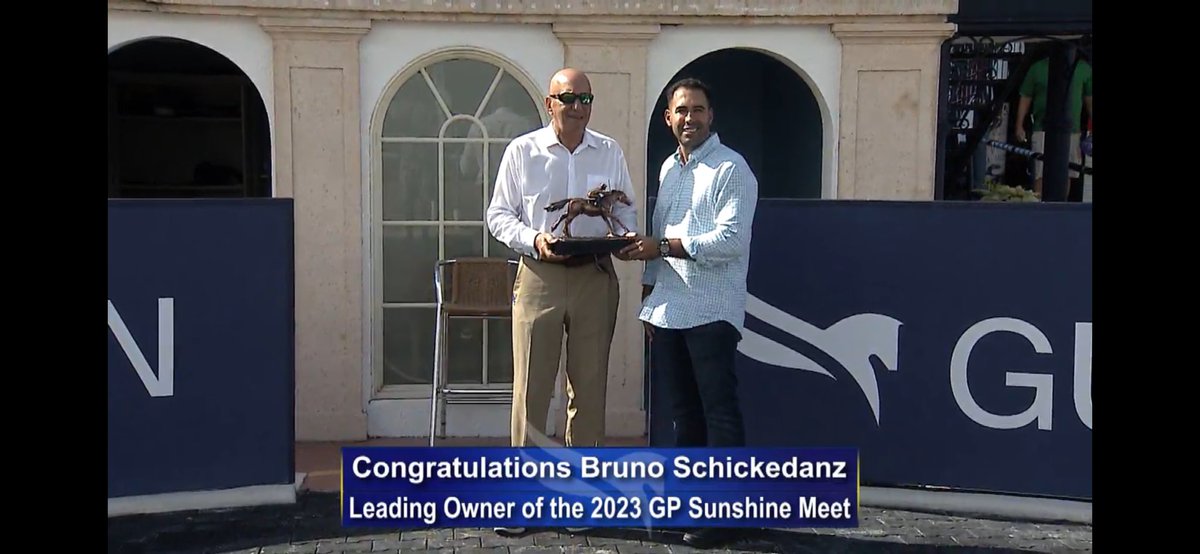 C_Schickedanz's tweet photo. Congratulations to @BGSchickedanz for winning the 2023 thoroughbred meet at @GulfstreamPark! https://t.co/l1V3R4oPZe