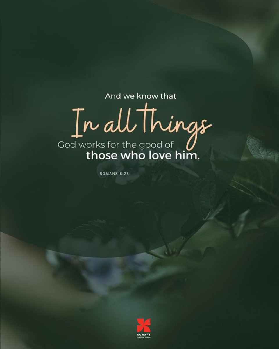 Aghapy23's tweet image. Life's challenges may be tough, but remember, God is working it all together for good in the lives of those who love Him – those called according to His purpose. #Romans828 #faith #hope #GODsPLAN