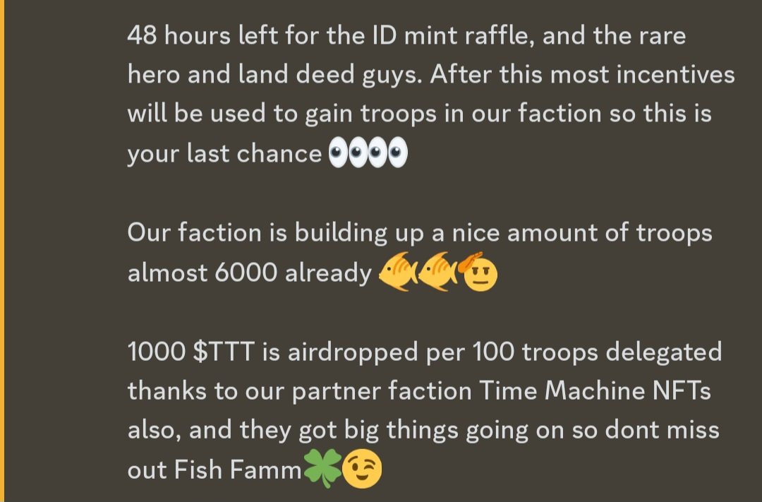 NftsOasis's tweet image. 🚨Time is almost up for our MINT ID Raffle!🚨

✔️ #MINT A  corresponding ID # &amp;amp; win A Prize!!!🎁

💫 MINT 💫
lnk.bio/UWO-

#TimeDAPP #cronosNFT #crofam    #CronosChain #NFTCommunity #NFTGiveaways #cronos #Crypto #FFTB