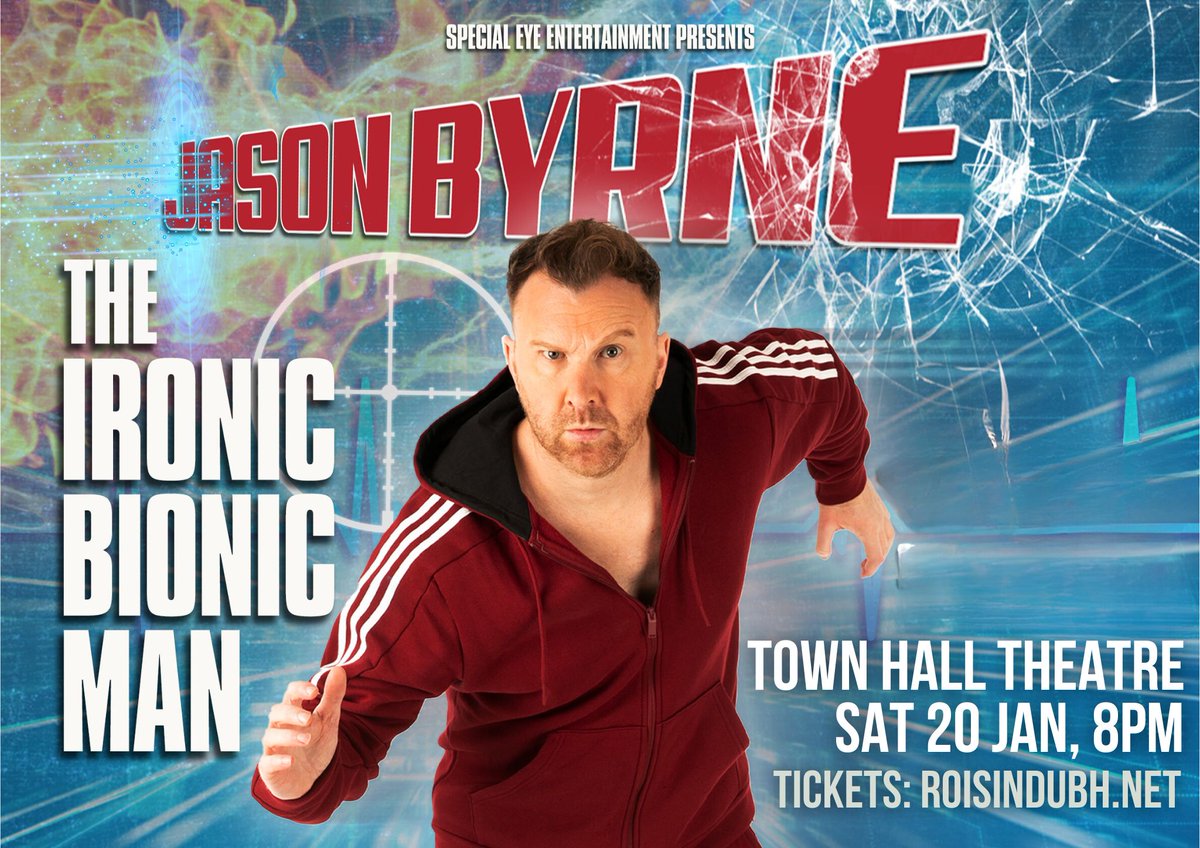 Róisín Dubh Comedy (@roisindubhcomed) on Twitter photo Over the course of his accident-prone life <a href="/thejasonbyrne/">jason byrne</a> has been rebuilt from the ground up.
Bits removed, metal pins, new knee, and an eye that’s been treated, over the years, by the medical profession like a game of Pong.
Catch his new show <a href="/THTG/">Town Hall Theatre</a> in the New Year! Over the course of his accident-prone life <a href="/thejasonbyrne/">jason byrne</a> has been rebuilt from the ground up.
Bits removed, metal pins, new knee, and an eye that’s been treated, over the years, by the medical profession like a game of Pong.
Catch his new show <a href="/THTG/">Town Hall Theatre</a> in the New Year!