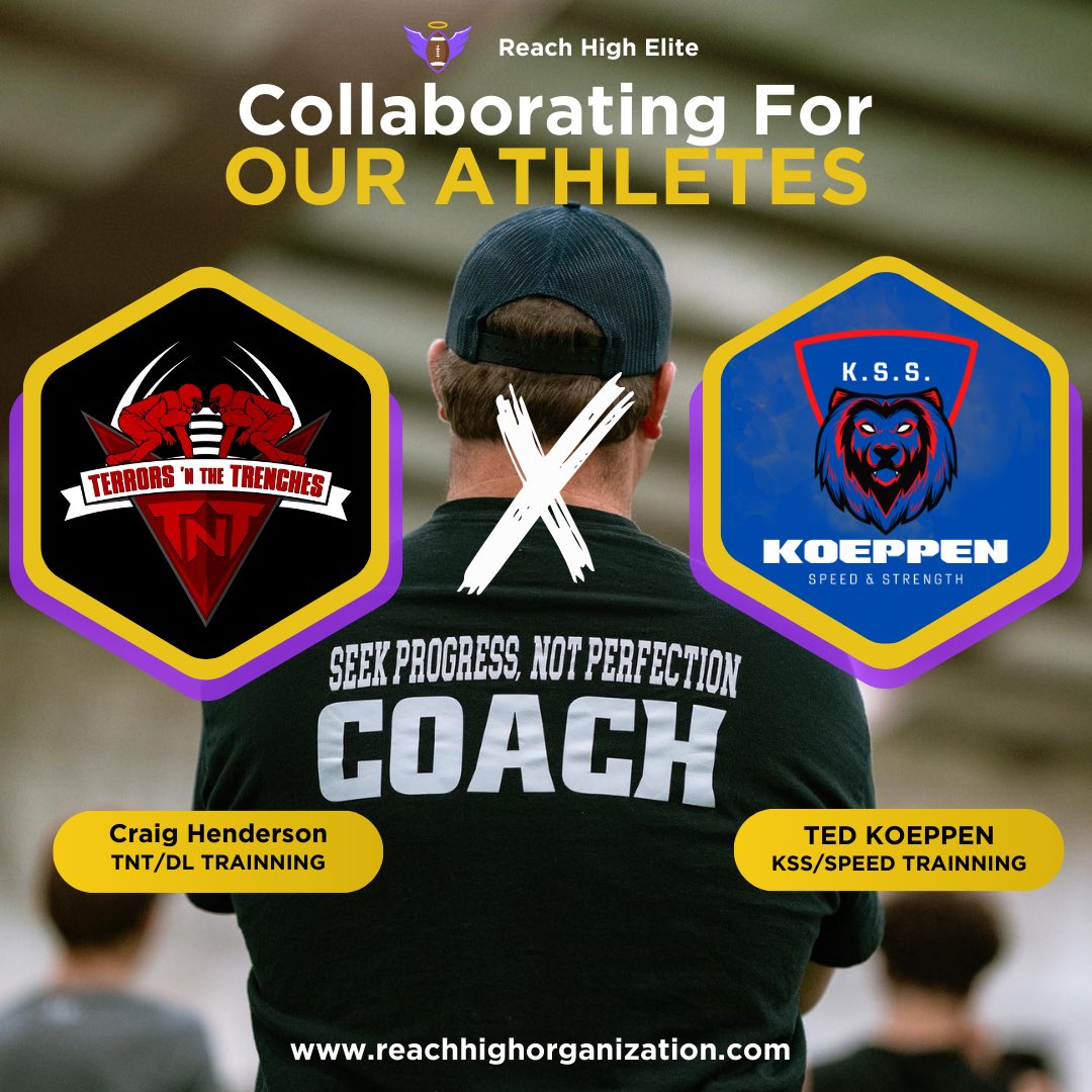 reach_elite's tweet photo. We have a new training partnership this season! We welcome TNT! “Terror ‘N The Trenches”. Craig Henderson will train Dlineman! Craig played football and graduated at Purdue. We will have K.S.S. Keoppen Speed Strength training back this season for speed development training. https://t.co/0rbD3pIkIz