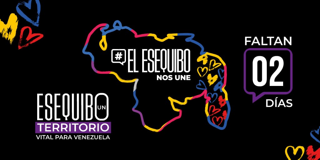 Es nuestro territorio y lo defenderemos, además seguiremos firmemente activos para su recuperación #Venceremos.

Estamos a 2 días, y toda la fortaleza desplegada.

#RumbeaPorElEsequibo.