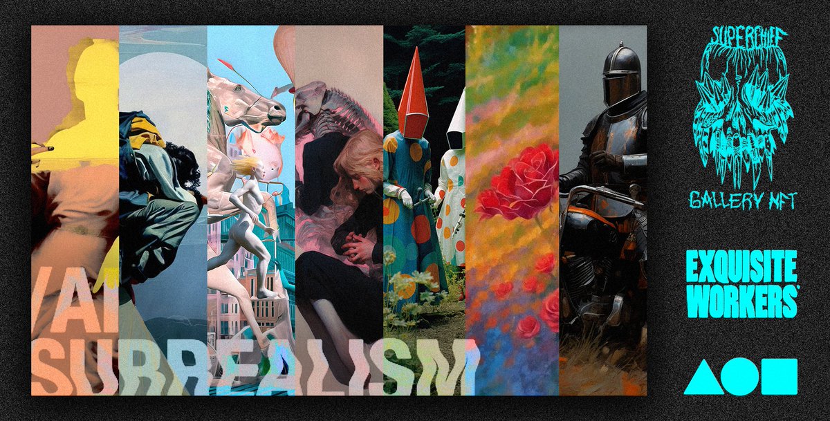 stotkal's tweet photo. #AISurrealism, A @SuperchiefNFT world curated by @annadart_artist &amp; @RogerHaus of @ew_corpse, the largest ever AI Art exhibition to date ⚡️

Here are 7 Open Edition artworks by 7 incredibly talented AI Surrealists , minted for the first AI SURREALIS MOMENT 🧵⬇️ https://t.co/O9VdKt9oJY