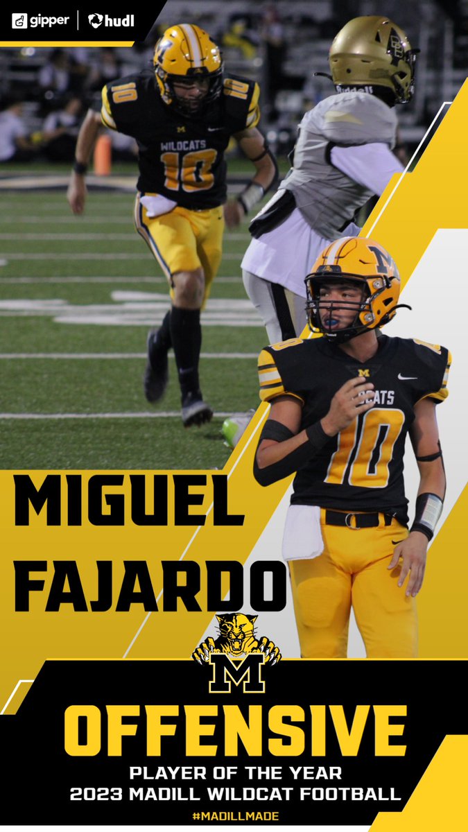 Congratulations @MiguelFaja98301! #IAGDTBAW🐯 #MadillMade⚫️🟡 #WildcatWay🐾