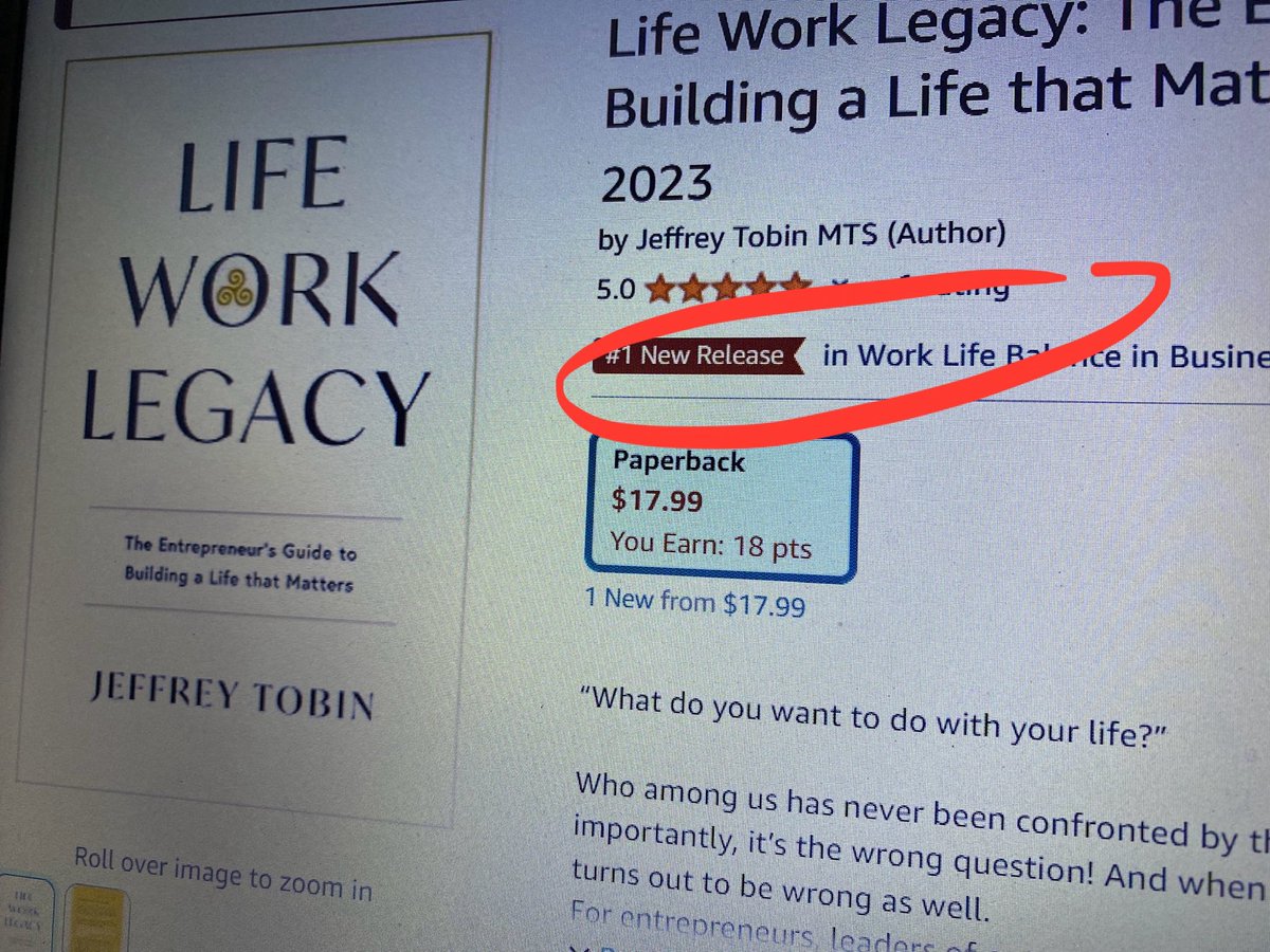 JeffreyTobin's tweet photo. Already #1 in Work/Life Balance business books on Amazon! Thank you! https://t.co/MRvBBfr222
