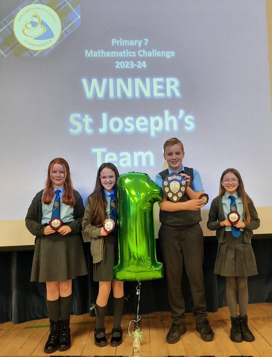 P7 Mathematics Challenge - congratulations to every single one of you who took part - you are a credit to your schools!  And well done to this years Winners <a href="/StJosephsPrima2/">💙St Joseph’s PS Stepps💛</a> 
<a href="/OLHSCumbernauld/">OLHS Cumbernauld</a> #TheOurLadysWay