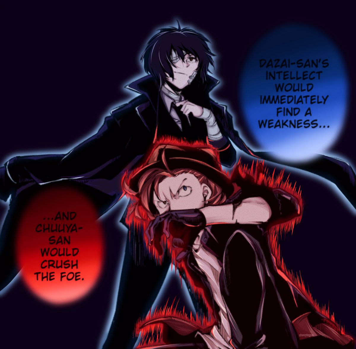 hatchuuyikes's tweet photo. ‘The most vicious duo in Yokohama’s history.’

#soukoku https://t.co/TGvwnyIbVW