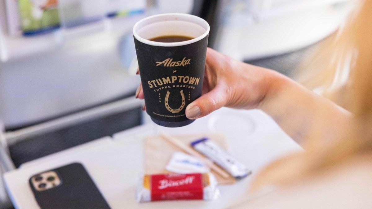 Alaska Airlines (@alaskaair) on Twitter photo It’s official! 🎉 <a href="/stumptowncoffee/">Stumptown Coffee</a> is now brewing on board all our flights. Try it on your next trip, and get your in-air caffeine fix from this custom blend, specially handcrafted to taste delicious at 30,000+ feet. Good coffee over everything. ☕✈️ It’s official! 🎉 <a href="/stumptowncoffee/">Stumptown Coffee</a> is now brewing on board all our flights. Try it on your next trip, and get your in-air caffeine fix from this custom blend, specially handcrafted to taste delicious at 30,000+ feet. Good coffee over everything. ☕✈️