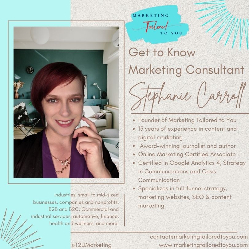 T2UMarketing's tweet photo. Contact Stephanie at Marketing Tailored to You today! 360-720-6257 or visit https://t.co/klB7aOGu5H #digitalmarketing #marketing #digitalmarketingexpert #digitalmarketingprofessional #digitalmarketingconsultant #contentmarketingspecialist #SEOexpert #copywriting #blogging https://t.co/7X1PV08kF4