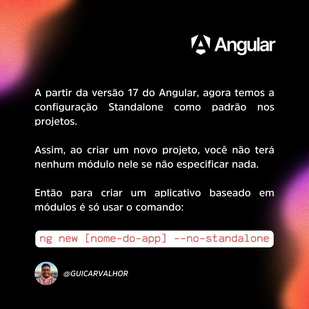 gui_carvalhor's tweet image. DICA BOA É DICA COMPARTILHADA: Recentemente tive um problema no trabalho pois o Angular tá com uma nova versão e ao iniciar um projeto novo não estava sendo criado o famoso .module.ts, depois de muito procurar, segue a resolução:
#angular #angular17 #FrontEndDeveloper #FrontEnd