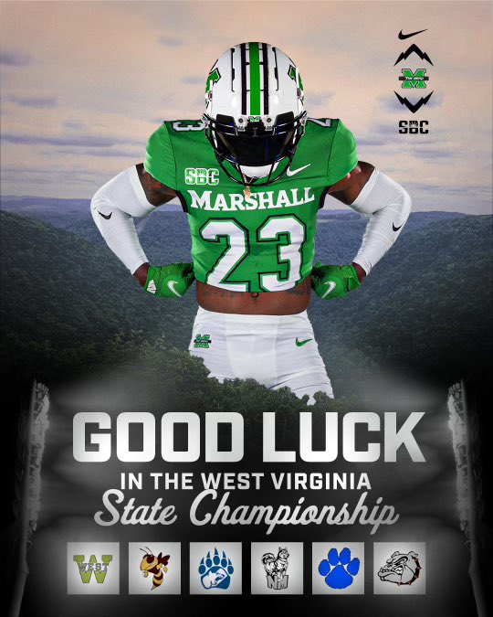 HerdFB's tweet image. Good Luck to the High Schools Participating in the West Virginia State Championships this weekend!! 

#WinState 🏆

#WeAreMarshall 🟢⚪️⚫️