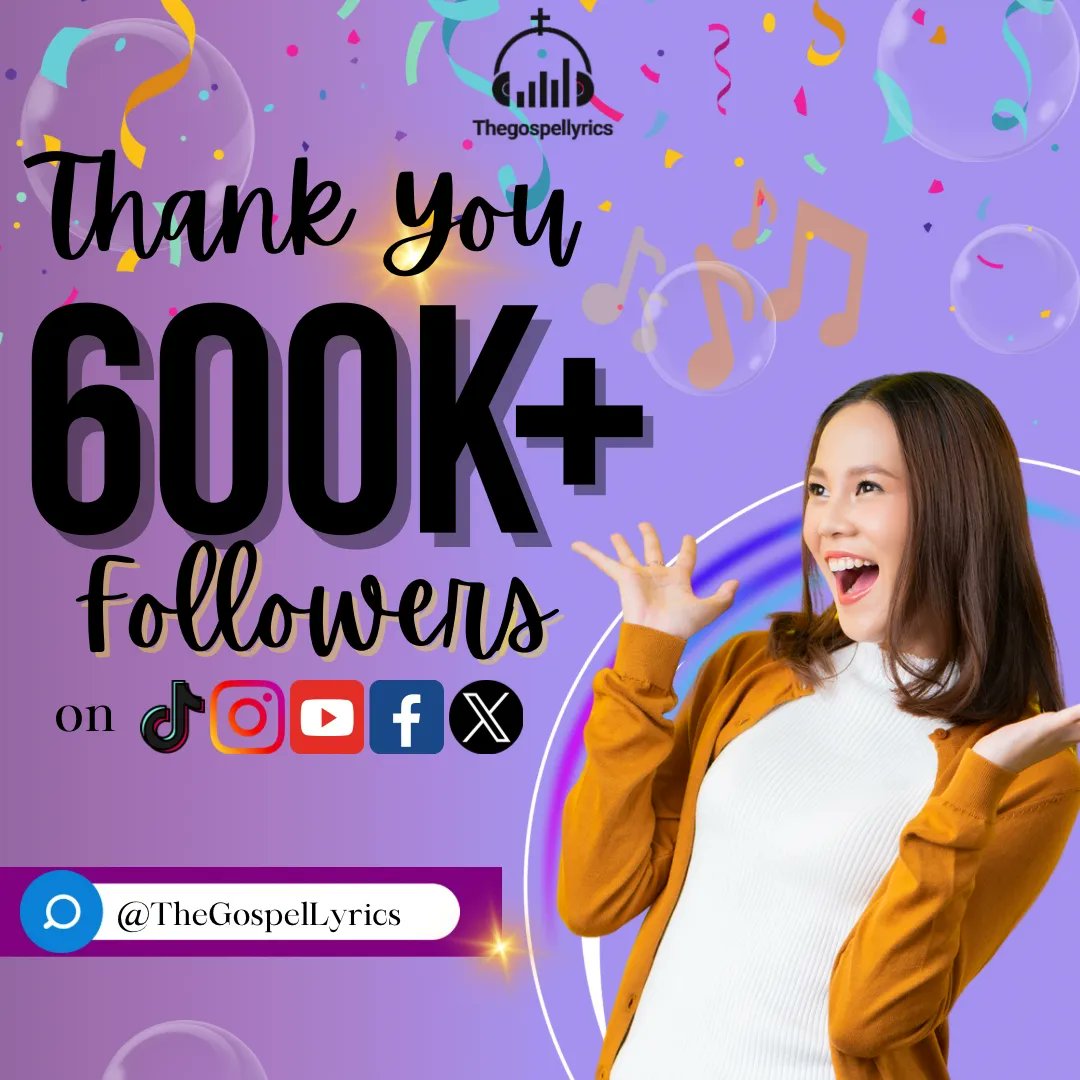 thegospellyrics's tweet photo. Happy new month my X family ☺️❤️

We're 600k+ bigger across all social media platforms 🎉🎉

Please remember us in your prayers 🙏🏾 https://t.co/6AVIJ4iHtr