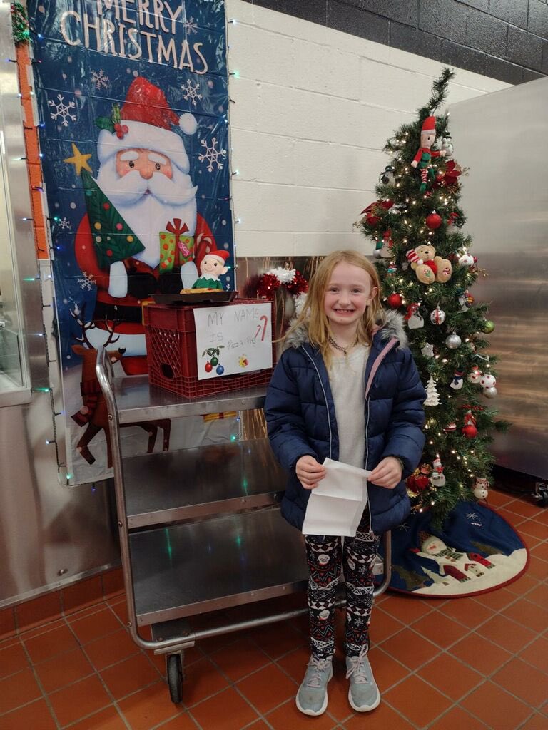 WreckerCafe's tweet photo. The Elementary students were surprised today by the visit of Santa’s Elf, Pizza Pie. He will be visiting until the holiday break. We can’t wait to see all the fun he creates inside the cafeteria. #WeareTNG https://t.co/DyjWyp29Fd