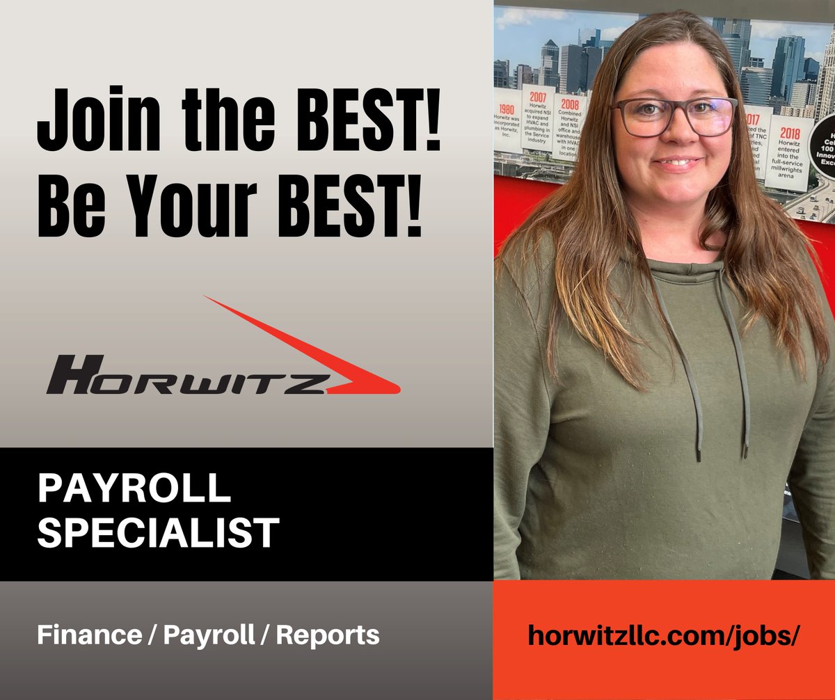 Horwitz1918's tweet photo. The Payroll Specialist at HORWITZ fulfills the important task of weekly payroll processing and preparation of reports associated with payroll. Duties are completed independently and the role requires you to have a willingness to take on challenges.
#payrolljob #accountingrole https://t.co/tXeYQt7OR4