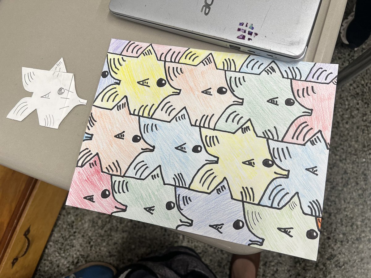 MissBea233's tweet photo. Mr. Farmer’s students working on tessellations as a review in Math II! https://t.co/XSB7OBigxV