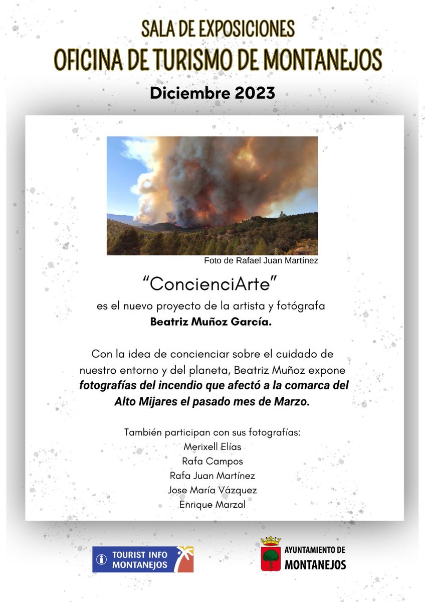 📢 ¡𝗡𝗨𝗘𝗩𝗔 𝗘𝗫𝗣𝗢𝗦𝗜𝗖𝗜𝗢́𝗡! "𝗖𝗼𝗻𝗰𝗶𝗲𝗻𝗰𝗶𝗔𝗿𝘁𝗲", 𝗱𝗲 𝗕𝗲𝗮𝘁𝗿𝗶𝘇 𝗠𝘂ñ𝗼𝘇 𝗚𝗮𝗿𝗰í𝗮

 🗓 Todo el mes de diciembre
⏰ L-V: De 10h a 14h y de 16h a 18h / S, D y festivos: De 10h a 13h
📍 Oficina de Turismo de Montanejos

#VisitMontanejos #MontanejosEresTú