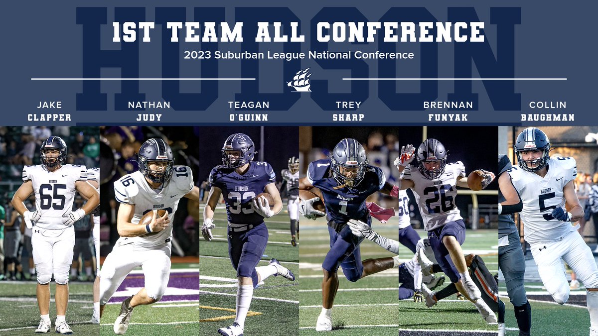 Congratulations to Jake Clapper, Nathan Judy, Teagan O'Guinn, Trey Sharp, Brennan Funyak, and Collin Baughman for being named 1st Team All Conference!! #Sacrifice #TEAM #RollHud