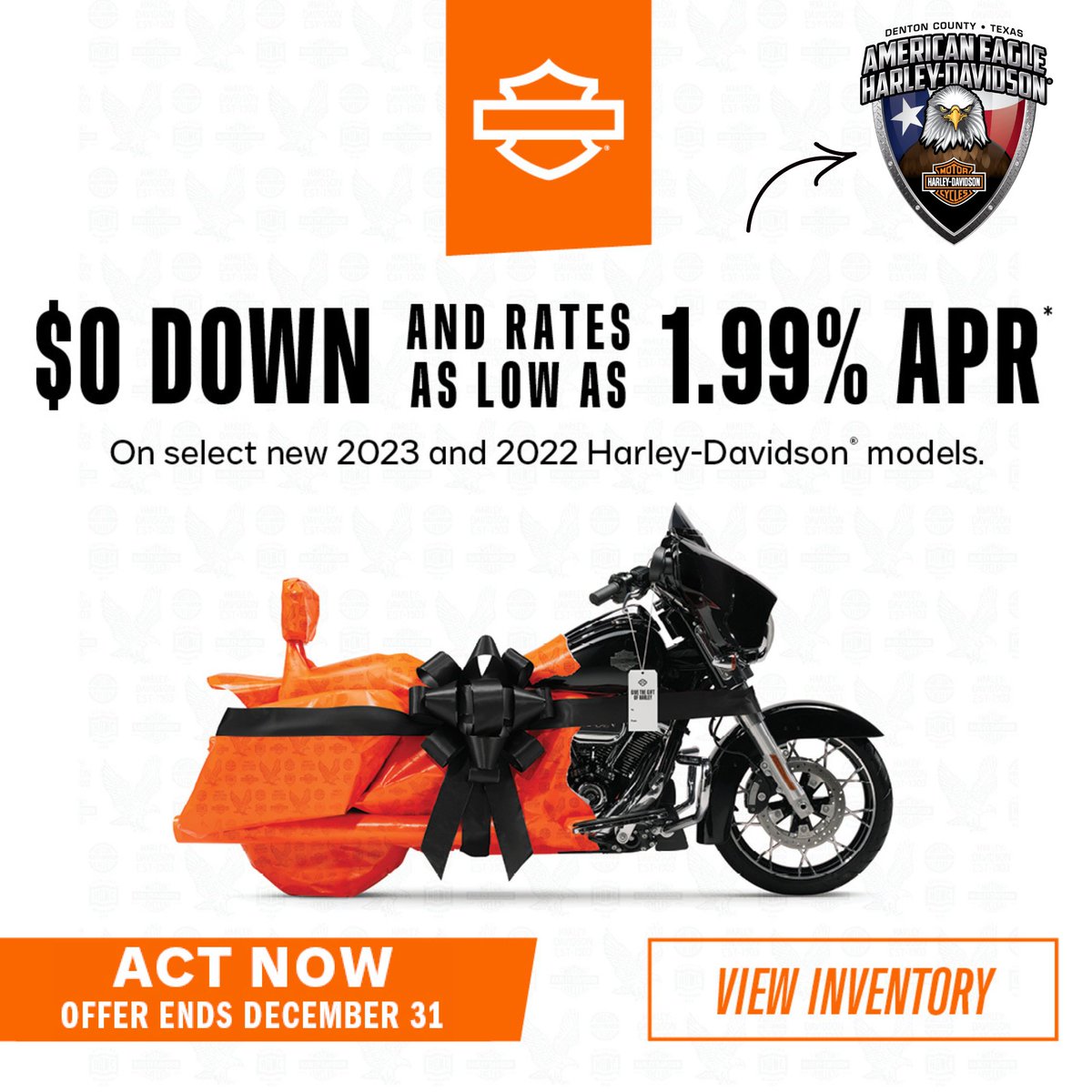 AEHD_KickAss's tweet image. $0 Down And Rates As Low As 1.99% APR is EXTENDED Until December 31st!! Swing into the dealership today, Take a test ride, and roll out on a brand-new Harley-Davidson! 🏍️ 🇺🇸 🦅

Learn More: aeharley.com/finance-specia…

#zerodown #LowAPR #harley #newharley #harleydavidson #motorcycle
