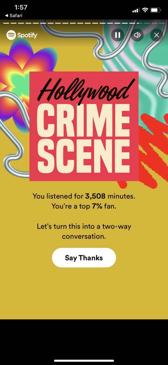 CrimeandtellMae's tweet image. Ouuuu Top 7% fan AND my #1 most listed too. Hell yes. I’d like to do better next year. Love you guys at @hwoodcrimescene @DesiJed @TheRachelFisher ! #greatduo #truecrime #SpotifyWrapped