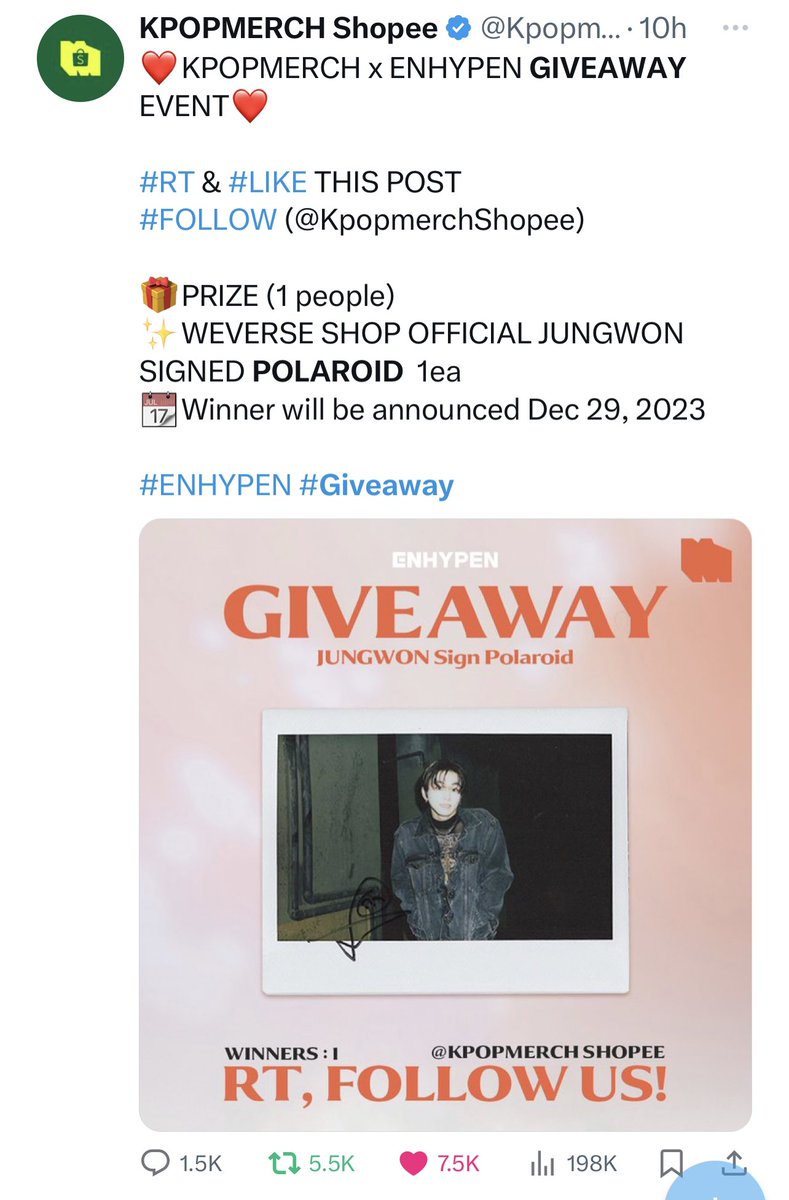 kaypooop's tweet photo. @KpopmerchShopee hoping to win KPOPMERCH x ENHYPEN GIVEAWAY EVENT❤  Thank you!🙏

#ENHYPEN #GIVEAWAY #KPOPMERCH #SHOPEE https://t.co/GDtPGUYOyx