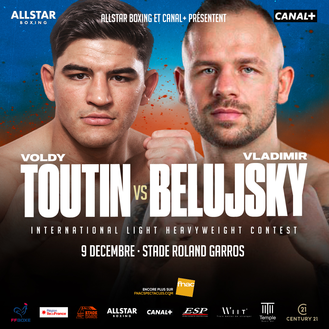 🥊 Voldy Toutin 🆚 Vladimir Belujsky
📅 9 Décembre 2023
🏟 Stade Roland-Garros
🎟 allstarboxing.francebillet.com
📺 Canal +
📱 #AllStarBoxingFR #YokaMerhy #ToutinBelujsky #boxe #boxing
