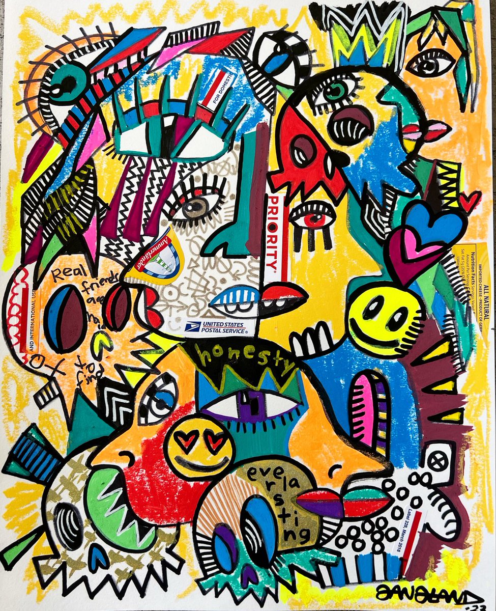 My new painting is titled, “H o n e s t y” ✨ 
This one is now available: eddiegangland.bigcartel.com/product/honest…