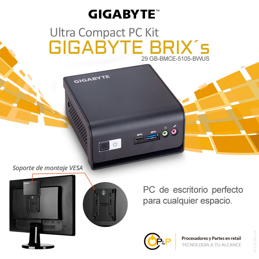 somospypr's tweet image. 𝗣𝗖 𝗱𝗲 𝗲𝘀𝗰𝗿𝗶𝘁𝗼𝗿𝗶𝗼 𝗽𝗲𝗿𝗳𝗲𝗰𝘁𝗼 𝗽𝗮𝗿𝗮 𝗰𝘂𝗮𝗹𝗾𝘂𝗶𝗲𝗿 𝗲𝘀𝗽𝗮𝗰𝗶𝗼
Brix´s mini PC-Kit  | 29 GB-BMCE-5105-BWUS
·
¡Acércate y compra con nosotros!
👉Consulta precios por volumen con tu ejecutivo de ventas.
·
📨 bit.ly/PyP_Suscribete…
#pyp_gigabyte #Mini_PC