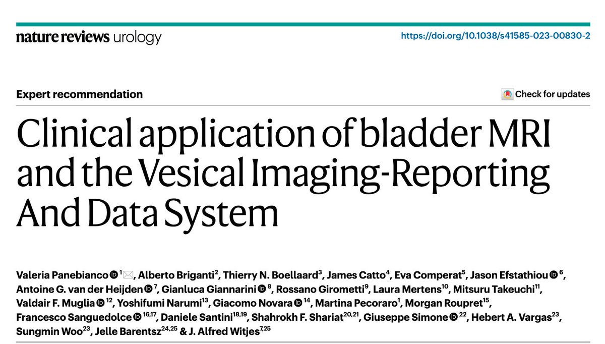 Valeria Panebianco (@vpanebiancoit) on Twitter photo Happy to share our expert recommendations on MRI-based #VIRADS application in the clinic for bladder cancer. It has just been published on <a href="/NatRevUrol/">Nature Reviews Urology</a>. Go check it out. <a href="/Uroweb/">European Association of Urology (EAU)</a> <a href="/RadiologyACR/">American College of Radiology</a>. Happy to share our expert recommendations on MRI-based #VIRADS application in the clinic for bladder cancer. It has just been published on <a href="/NatRevUrol/">Nature Reviews Urology</a>. Go check it out. <a href="/Uroweb/">European Association of Urology (EAU)</a> <a href="/RadiologyACR/">American College of Radiology</a>.