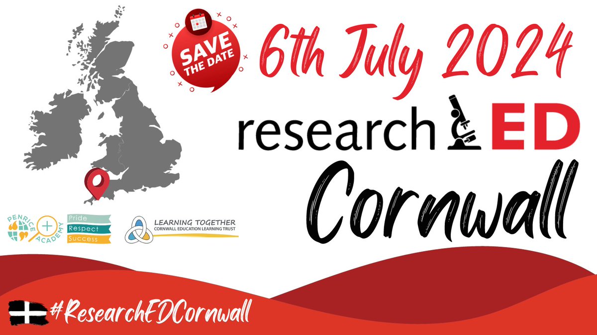 PenriceAcademy's tweet photo. ResearchEd comes to Cornwall! Penrice Academy is very excited to be hosting the first ever ResearchEd Cornwall Conference on the 6th July 2024. Educators across the southwest, save the date! @CeltAcademies @tombennett71 @researchED1 #ResearchEdCornwall https://t.co/JYD6YqTja0