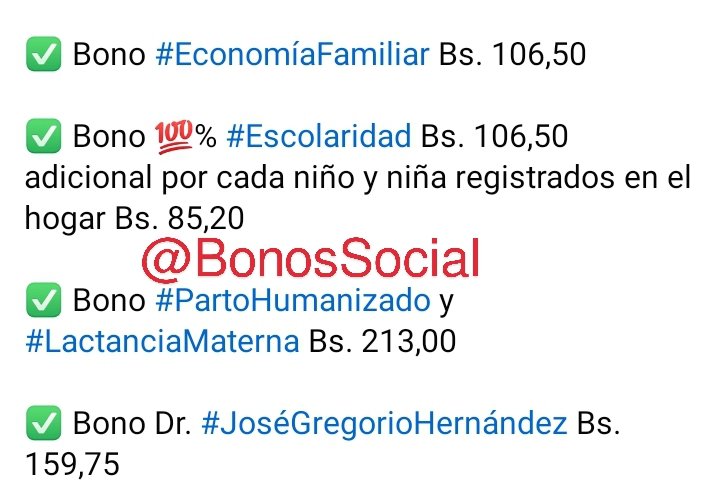 BonosSocial's tweet photo. 🚨 #ATENCIÓN: Nuevos ajustes en todos los programas de protección social a través del #SistemaPatria (diciembre 2023).

@BonosSocial
#RumbeaPorElEsequibo https://t.co/sPq8vB6Ojp