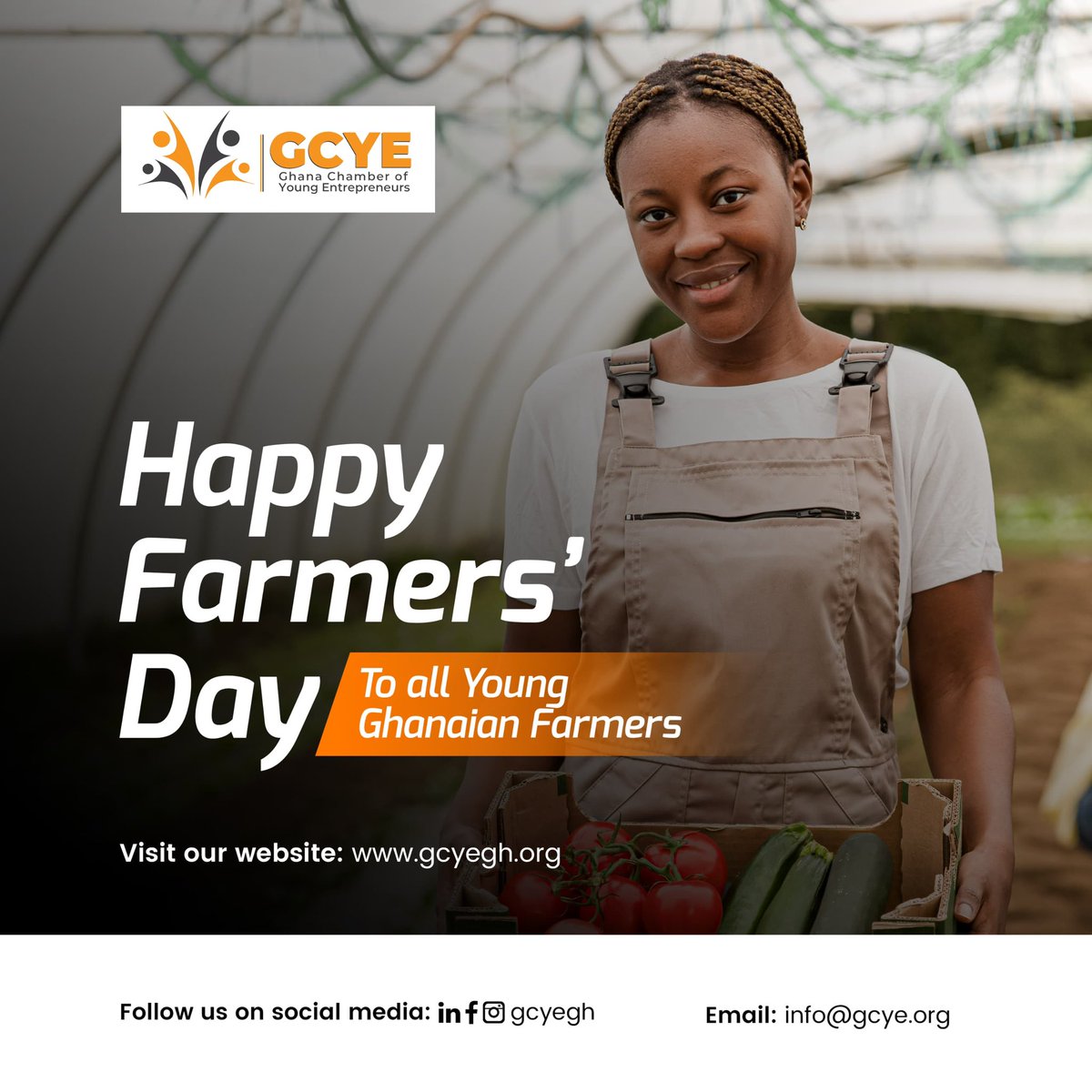 gcye_gh's tweet photo. 🌾 Happy Farmers Day to our resilient Ghanaian entrepreneurs! 🇬🇭 Your hard work sustains us all. 🚀 The Ghana Chamber of Young Entrepreneurs celebrates you! 🌱 Explore our YESS Fund and programs; let's cultivate success together! 💼💡 #FarmersDay #YoungEntrepreneurs #GhanaChamber https://t.co/BmxjH4jBGV