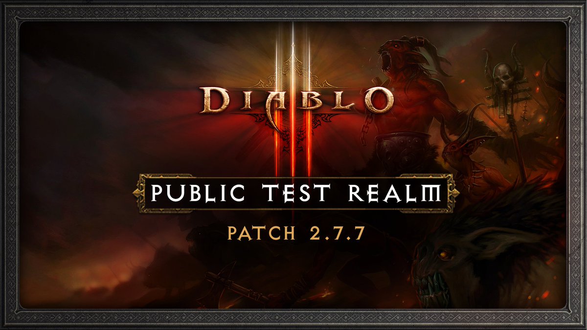 Diablo III Patch 2.7.7 PTR is coming December 5th ⚔️🔥 

Find out how to join the fight: blizz.ly/3Na6jzD