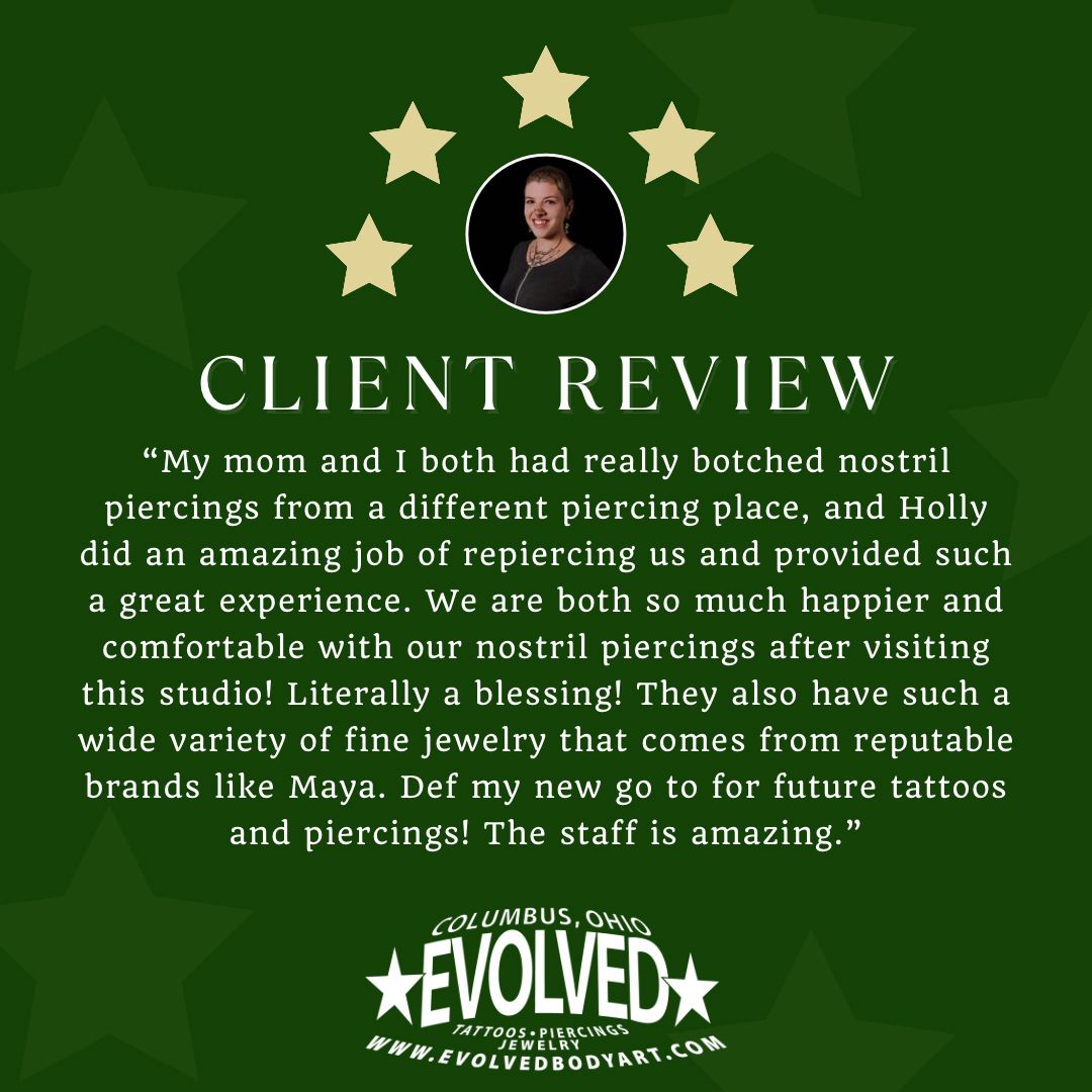 EvolvedBodyArt's tweet photo. Wonderful client review for Holly! We’re always thrilled to hear about positive experiences like this one. https://t.co/VxoA9aitkC