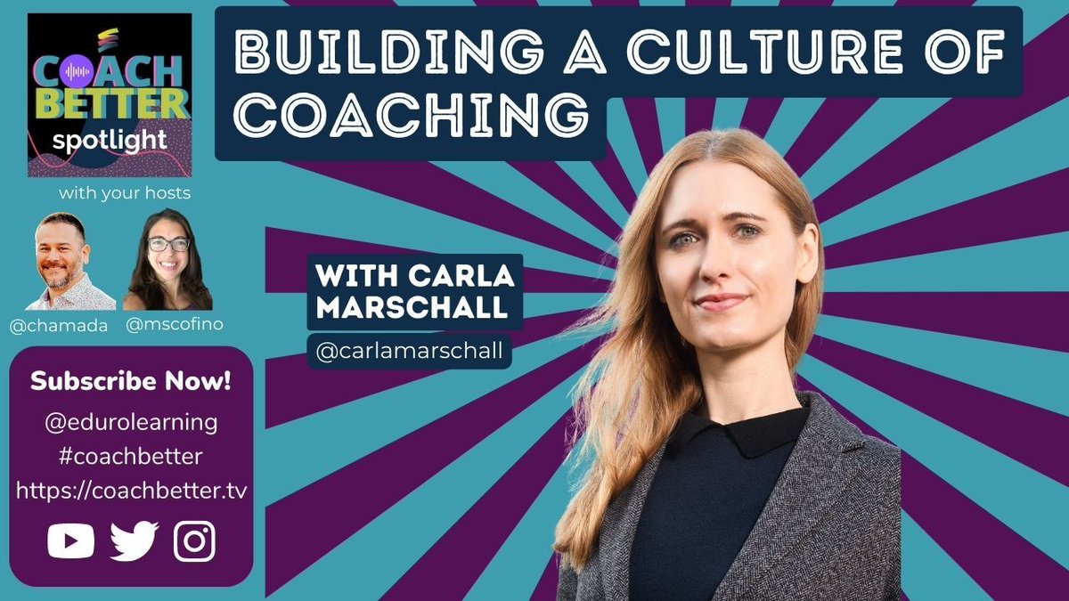 In this #coachbetter episode, Kim talks with Carla Marschall, Director of Dresden International School in Germany

If you are curious about the systems and structures that make coaching successful, this episode is for you!

Find the episode at coachbetter.tv/episode-223/ #coachbetter